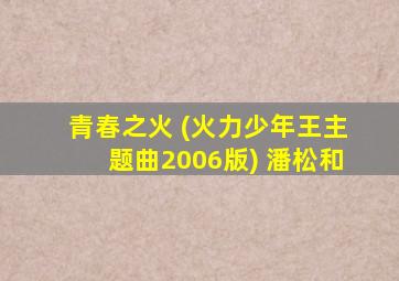 青春之火 (火力少年王主题曲2006版) 潘松和